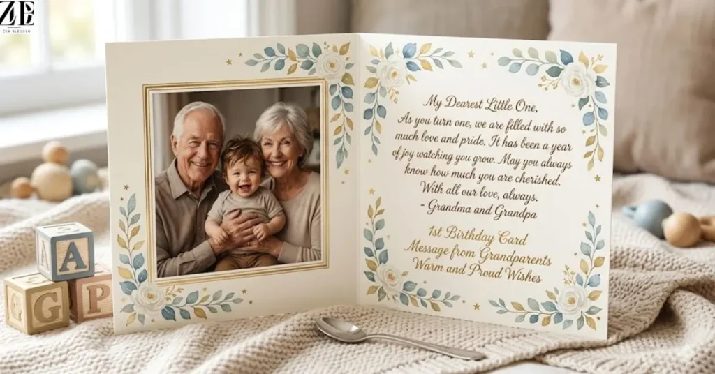 1st Birthday Card Message from Grandparents Warm and Proud Wishes