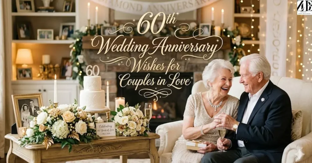 60th Wedding Anniversary Wishes for Couples in Love