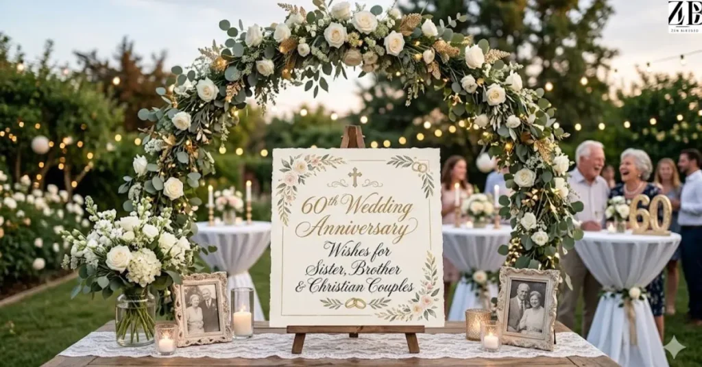 60th Wedding Anniversary Wishes for Sister, Brother & Christian Couples