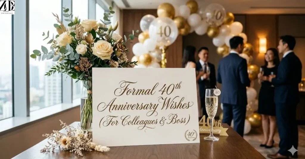 Formal 40th Anniversary Wishes (For Colleagues & Boss)