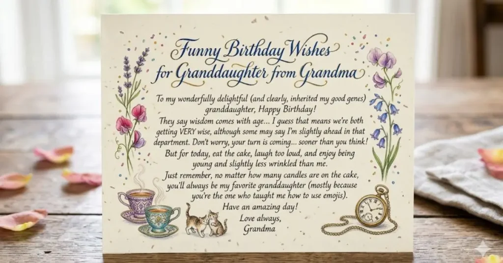Funny Birthday Wishes for Granddaughter from Grandma