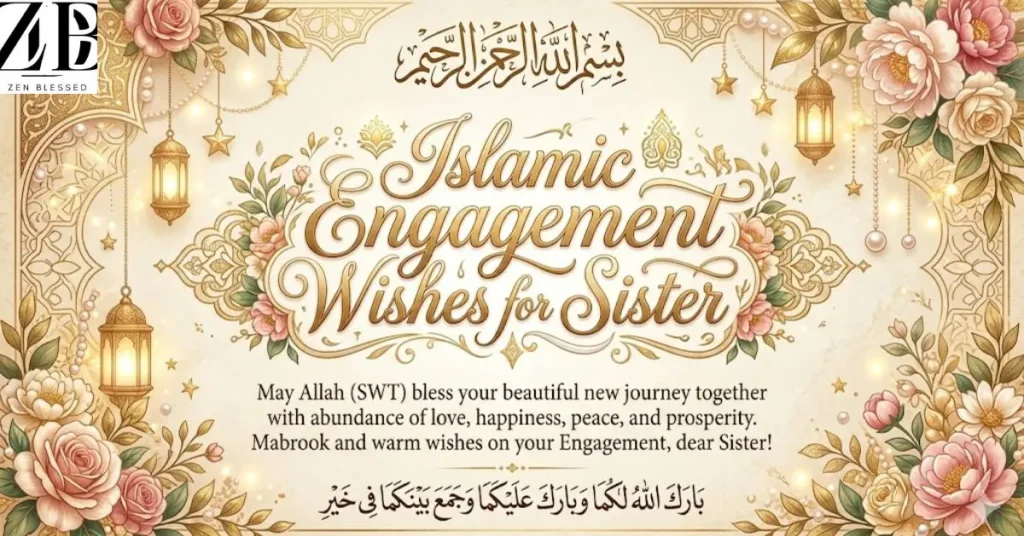 Islamic Engagement Wishes for Sister