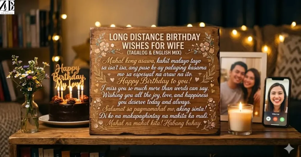Long Distance Birthday Wishes for Wife Tagalog & English Mix