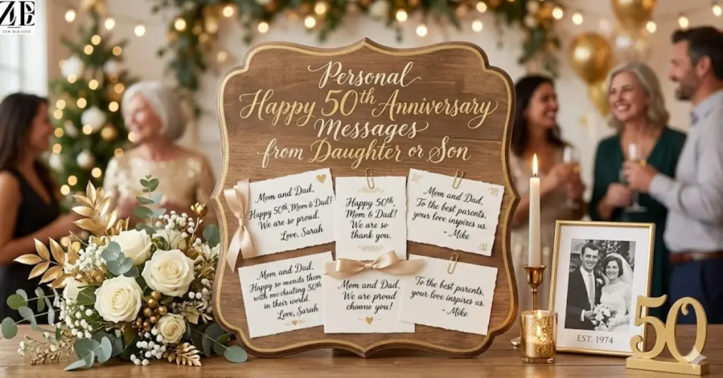 Personal 50th Anniversary Messages from Daughter or Son