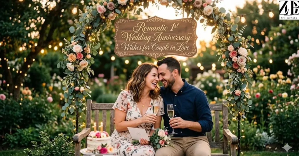 romantic-1st-wedding-anniversary-wishes-for-couple-in-love Romantic 1st Wedding Anniversary Wishes for Couple in Love