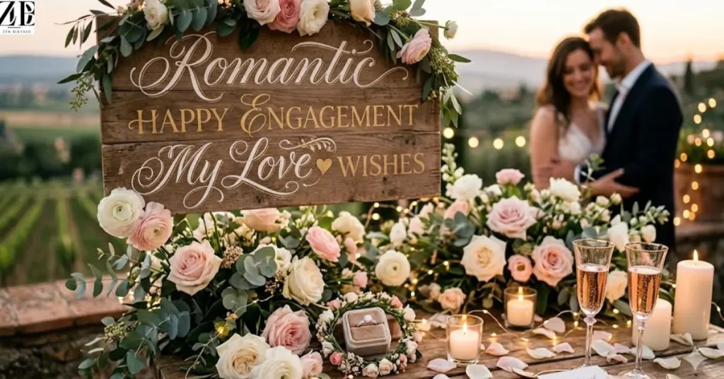 Romantic Happy Engagement My Love Wishes