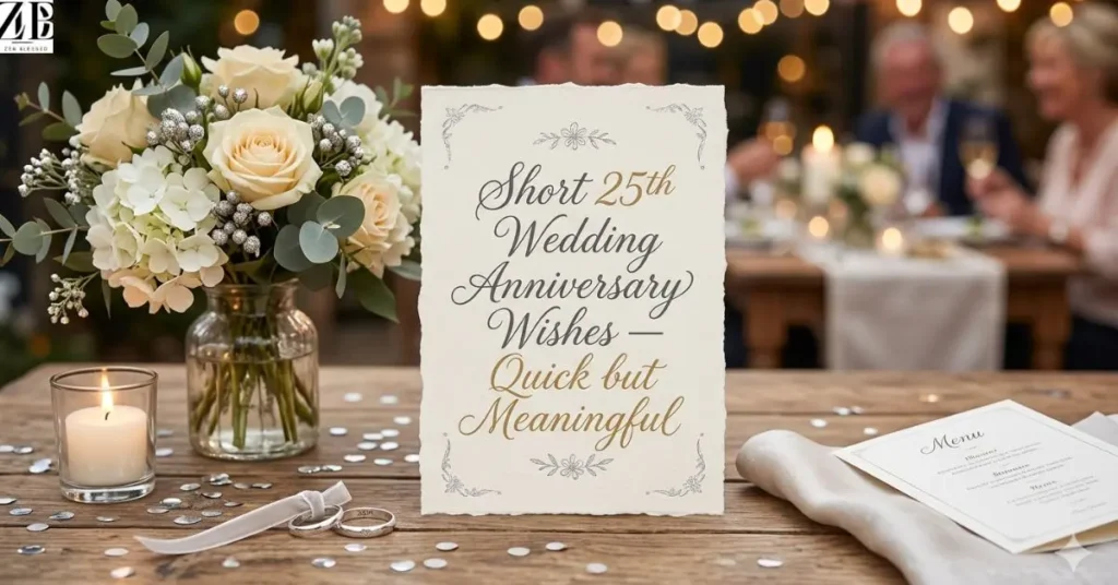 Short 25th Wedding Anniversary Wishes — Quick but Meaningful