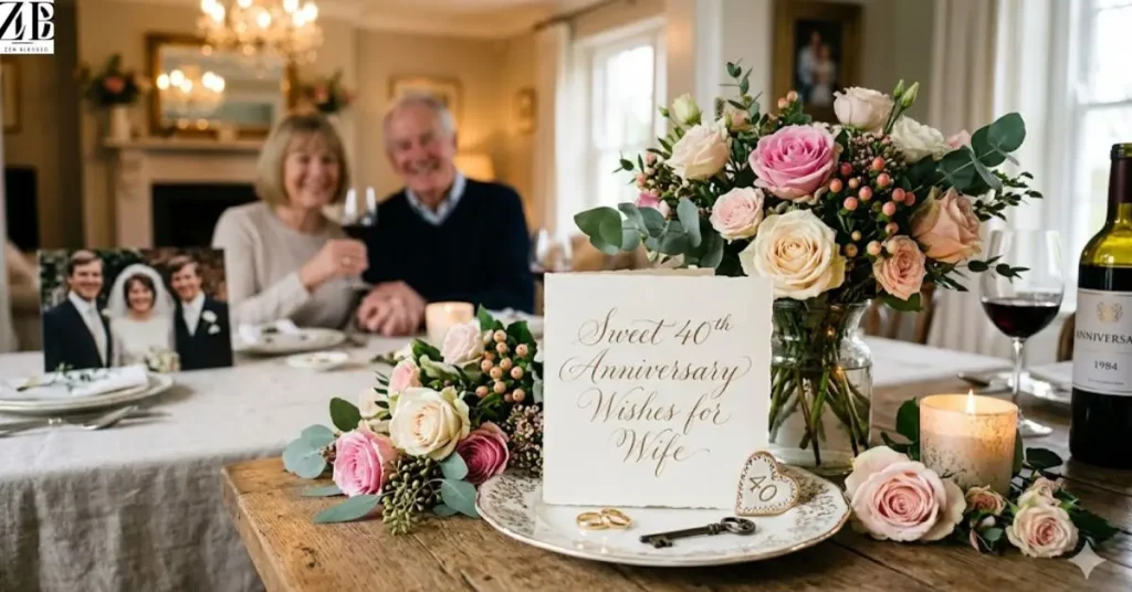 Sweet 40th Anniversary Wishes for Wife