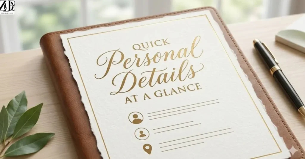 quick-personal-details-at-a-glance Quick Personal Details at a Glance