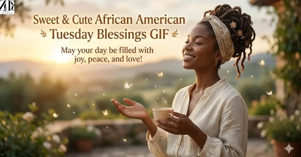 Sweet & Cute African American Tuesday Blessings GIF